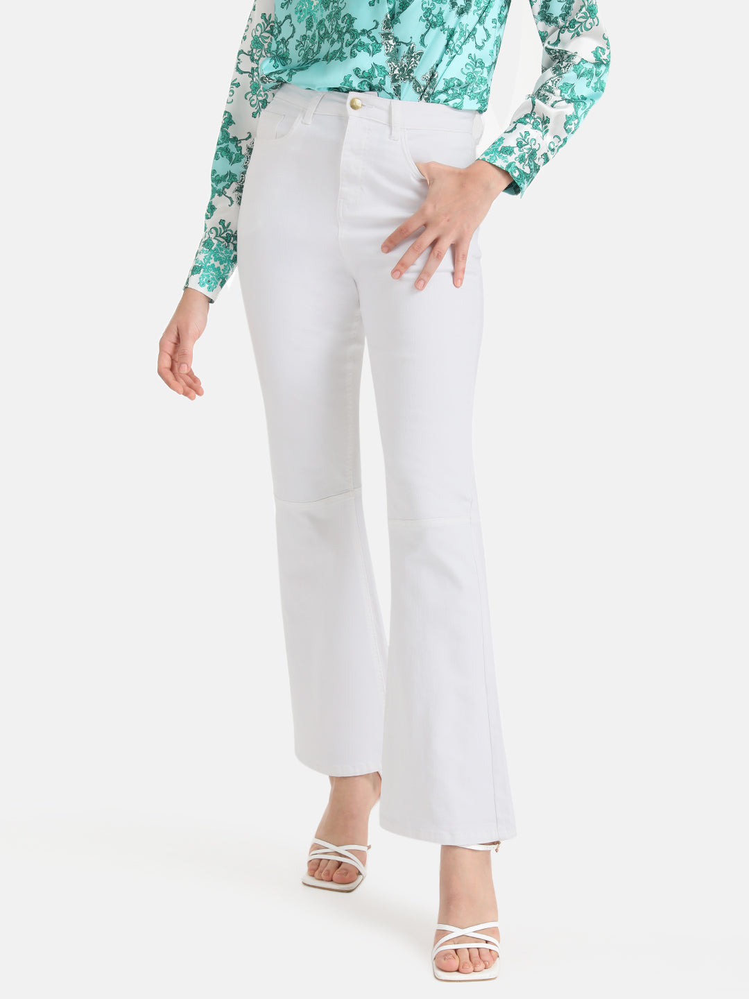 White Bell Bottom Pants | Upcycled Cotton Pants – REFASH